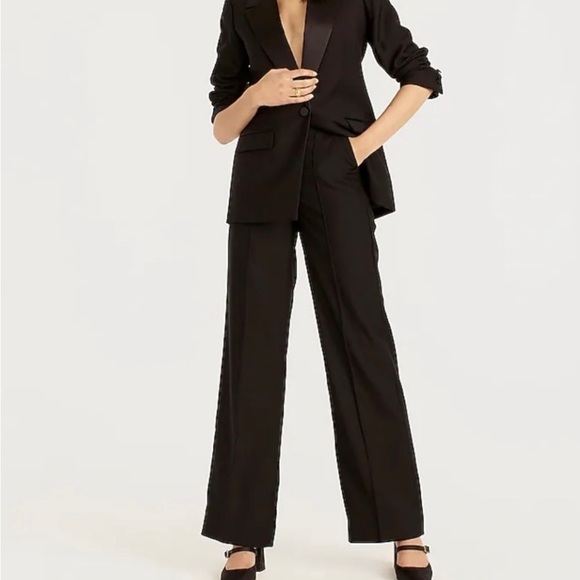 J.Crew Full-length wide-leg tuxedo pant in Italian wool - Picture 2 of 11